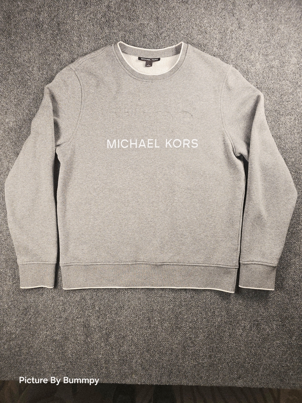 Michael Kors Logo Crewneck Sweatshirt in heather gray. Size Large